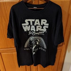 Star Wars in Concert Hollywood Bowl Men size XL black t shirt Darth Vader 2011